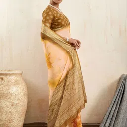 TIRA Tie and Dye Silk Blend Designer Saree image 5
