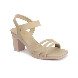 AROOM Women Square Toe Striped Block Sandals image 3