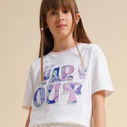Vero Moda Girls Typography Printed Applique T-shirt-picture-37