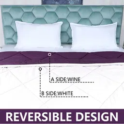 AJISH Burgundy & White AC Room 210 GSM Double Bed Comforter image 5