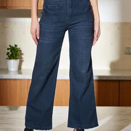 GUTI Women High-Rise Flared Light Fade Stretchable Jeans-picture-19