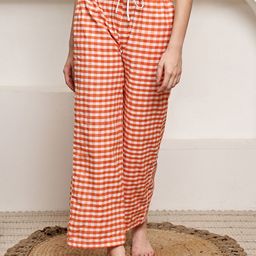 NEUDIS Women Gingham Checked Relaxed-Fit Straight-Leg Lounge Pants-picture-41