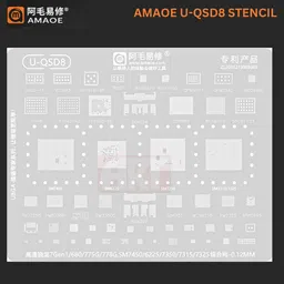 akt AMAOE U-QSD9 STENCIL tin multipurpose,865,870,SM8250,0.12MM Quilting Stencil image 1