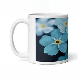 Mr UVD Black & Turquoise Blue Floral Printed Ceramic Glossy Mug 350 ml image 3
