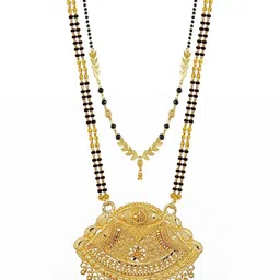 Bhanu diam Gold-Plated Brass Mangalsutra-picture-12