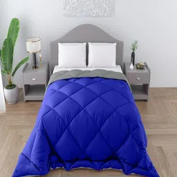 CHICERY Blue & Grey Geometric Heavy Winter Single Bed Comforter-picture-19