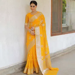 Anjaneya Sarees Woven Design Zari Banarasi Saree image 3