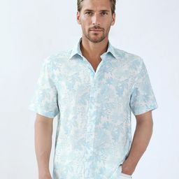RARE RABBIT Men Comfort Fit Floral Printed Spread Collar Casual Shirt-picture-32