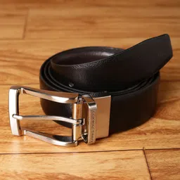 Louis Philippe Men Textured Tang Closure Leather Formal Belt image 1