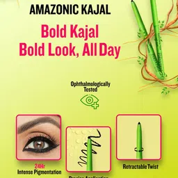 Daily Life Forever52 Amazonic 24 Hours Smudge-Free Long Lasting Kajal - 0.35 g - Black image 5