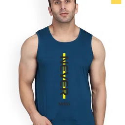 SLOWLORIS Pack Of 2 Printed Round Neck Cotton Gym Vests-picture-20