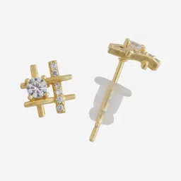 Kushal's Fashion Jewellery 92.5 Sterling Silver Gold Plated Party Studs Earrings image 4