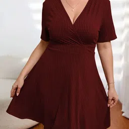 LULU & SKY Women Plus Size V-neck Empire Dress-picture-34