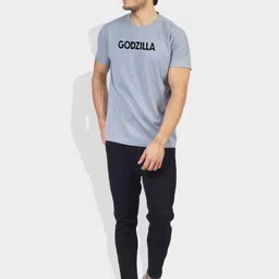 Greylongg Men Godzilla Typography Printed Round Neck Cotton T-shirt-picture-23