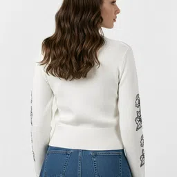 Mast & Harbour Floral Applique High Neck Pullover image 4