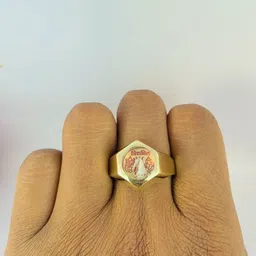 R G MART Unisex Ashtadhatu Trishakti Shank Gold-Plated Finger Ring image 3