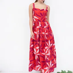 all about you Women Fit and Flare Red Maxi/Full Length Dress-picture-10