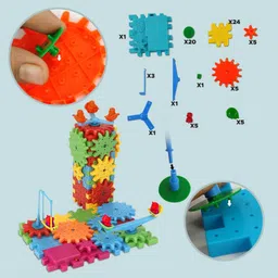 urbane chic Stacking Blocks 81 Pcs Electric Gear Building Construction Set image 4
