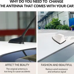 ayw Universal Radio Signal Waterproof White Shark Fin Antenna For Car Roof-226 Satellite Vehicle Antenna image 3