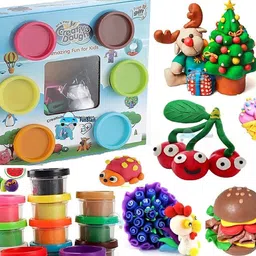 funblast Colorful Clay for Kids – Creative Activity Clay, Art and Craft Clay & Dough Kit for Children (6 Pcs Clay & Mould) image 3