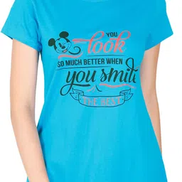 Casual Regular Sleeves Printed Women Light Blue Top-image-28