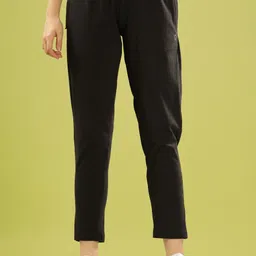 Women Solid Black Track Pants-image-53