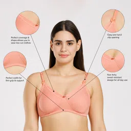 momtobe Pack of 3 Women Maternity/Nursing Non Padded Bra image 4