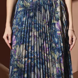 otabu Women Printed Pleated Multicolor Skirt image 4