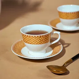 u.p.c. Pack of 12 Ceramic Premium Cup Set Or Cup Plate Tea Set, Tea Cup Set With Saucer, Cup And Plate Set image 3