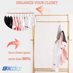 skog 360 Swivel Hook Space Saver Hangers, Hangers for Clothes Wardrobe Magic Hanger Plastic Shirt Pack of 2 Hangers For Shirt image 3