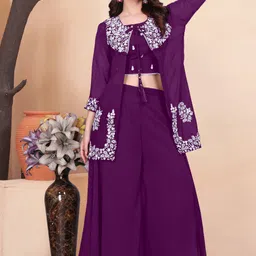 vrugam Top Palazzos Western Set with Jacket-picture-16