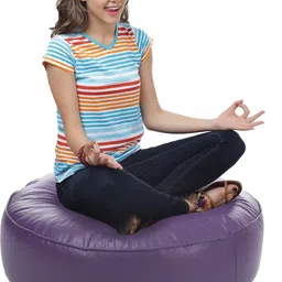 txor XXL Premium Leatherette Classic Round Floor Cushion Bean Bag Footstool With Bean Filling image 3