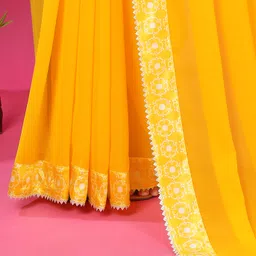 niseful Solid/Plain Bollywood Georgette Saree image 4