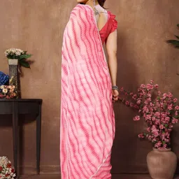 V3 FASHION STUDIO Tie and Dyed Saree With Blouse image 4