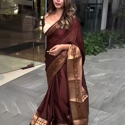 KALINI Solid Woven Design Zari Banarasi Saree image 2