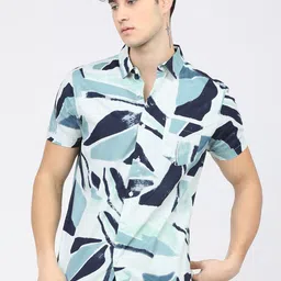 HIGHLANDER Men Abstract Printed Cotton Slim Fit Casual Shirt-picture-32