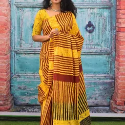 Pinkcity Trade World Yellow Pure Cotton Ikat Sarees-picture-33