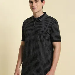 Allen Solly Men Checked Polo Collar Cotton T-shirt image 3
