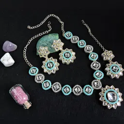 VATSALYA creation Alloy Gold- plated Turquoise Jewellery Set-picture-49