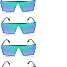 Arzonai Unisex Pack of 4 Clear Lens & Blue Square Sunglasses with-picture-47