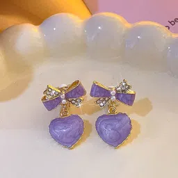 Krelin Gold-Plated Pearls Heart Shaped Drop Earrings image 2