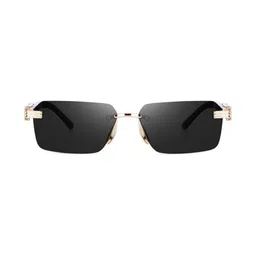 Being Better Unisex Black Lens & Black Rectangle Sunglasses with image 2