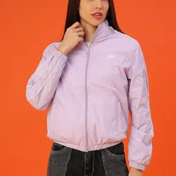 V-Mart Women Washed Bomber with Patchwork Jacket-picture-21