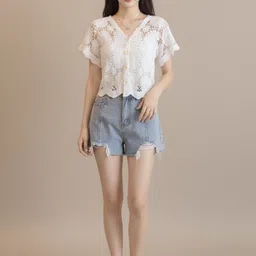 DressBerry Women Floral Crop Pullover with Applique Detail-picture-15