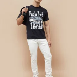Fame Forever by Lifestyle Men Typography Printed Monochrome T-shirt image 5