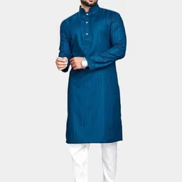 ANUJ FASHION Men Striped Mandarin Collar Straight Kurta-picture-24