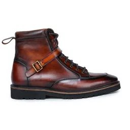 MILLE DOLLARI Men Leather Lace-Ups Chunky Boots image 4