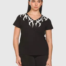 Musclemind Aura Printed V-Neck Cotton T-shirt-picture-30