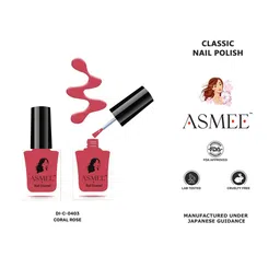 ASMEE Set Of 3 Nail Enamel - 10 ml Each - Roman Silver-Coral Rose-Sakura image 4