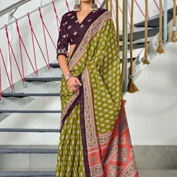 KALINI Ethnic Motifs Pure Cotton Saree-picture-56